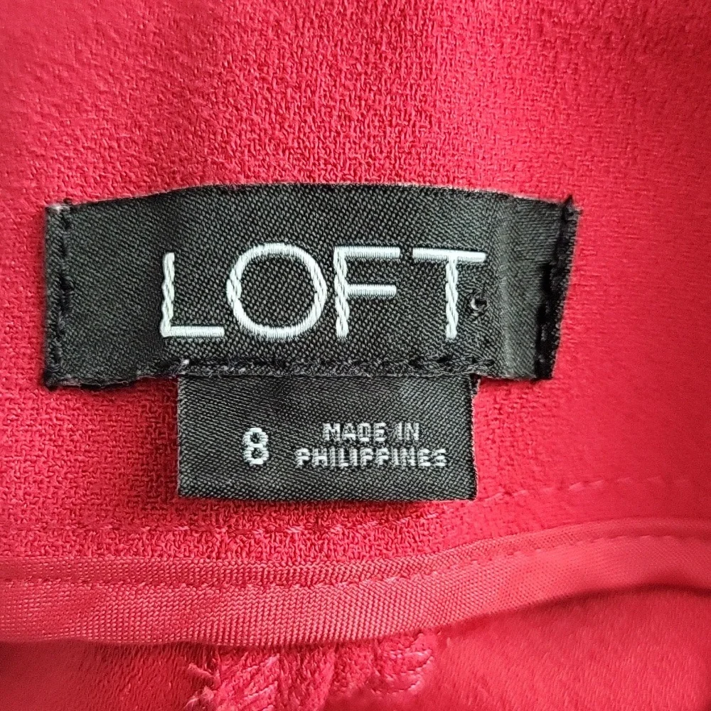 Loft red wide leg sailor pants gold buttons capris size 8 - Picture 5 of 7